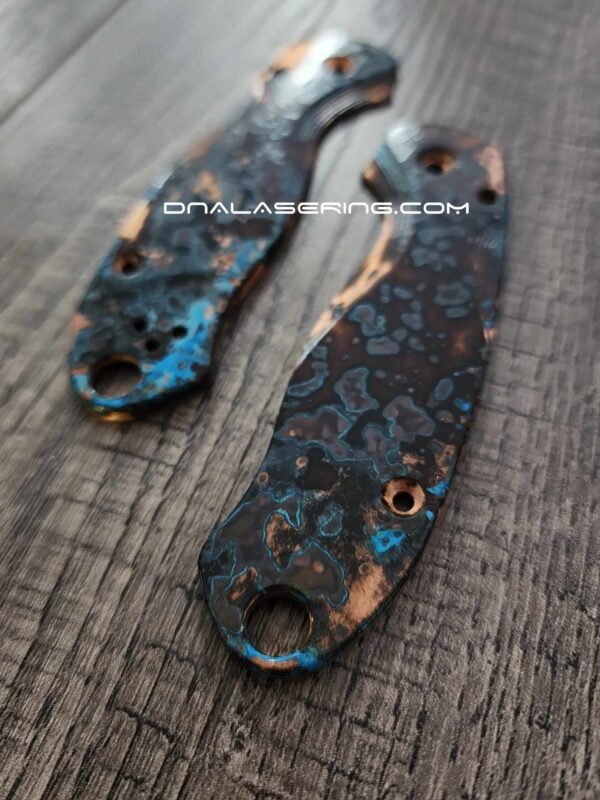 Shipwreck Patina - PM3 Lotus - Copper Scales for Spyderco Paramilitary 3 - Flytanium Gear - Knife Install Optional