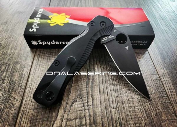 Titanium Black - Spyderco Paramilitary 2 Lotus Scales - PM2 Scales - Flytanium Gear