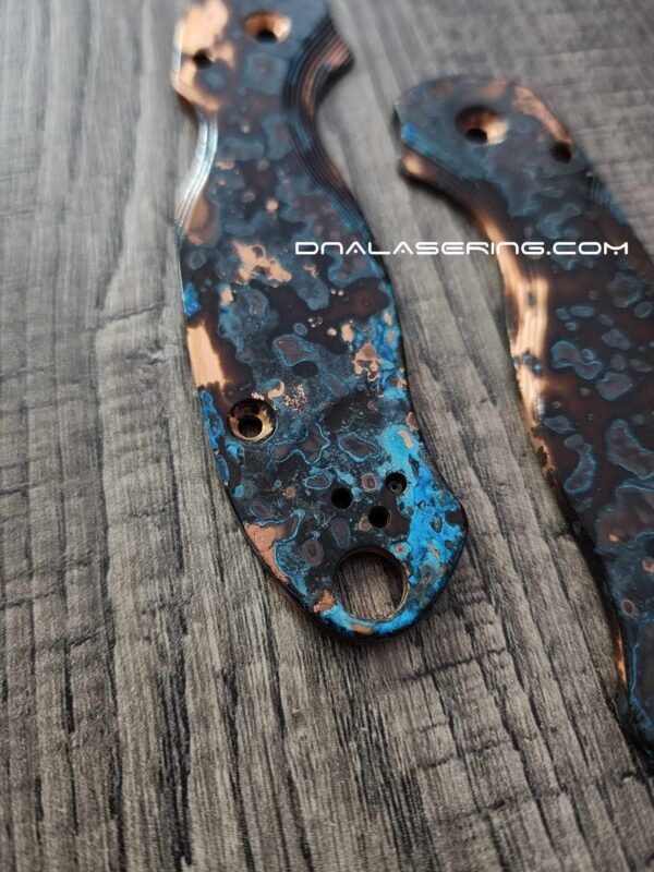 Shipwreck Patina - PM3 Lotus - Copper Scales for Spyderco Paramilitary 3 - Flytanium Gear - Knife Install Optional