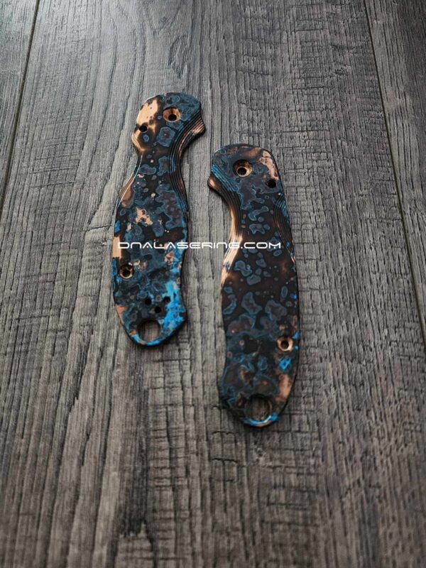 Shipwreck Patina - PM3 Lotus - Copper Scales for Spyderco Paramilitary 3 - Flytanium Gear - Knife Install Optional