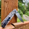 Leaf Scroll with shading - Ruike P801 - Fiber Laser Deep Engraved - EDC Gear - Complete Knife