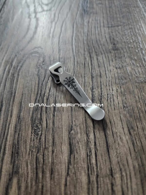 LynchNW Benchmade - Viking Rune - Laser Engraved Titanium - Deep Carry Pocket Clip - Blacksmith, Satin or Sandwash Finish - MADE In USA