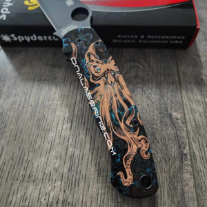 Spyderco PM2 Copper - Shipwreck Patina - Kraken - Laser Engraved PM2 Copper Scales - EDC Gear - Hardware & Knife Install Options