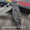 Anchors - Seigaiha Pattern - Spyderco Yojimbo 2 - Deep Laser Engraved - Stonewash Titanium Scales - EDC Gear *Knife Install Optional*