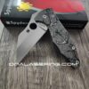 Anchors - Seigaiha Pattern - Spyderco Yojimbo 2 - Deep Laser Engraved - Stonewash Titanium Scales - EDC Gear *Knife Install Optional*