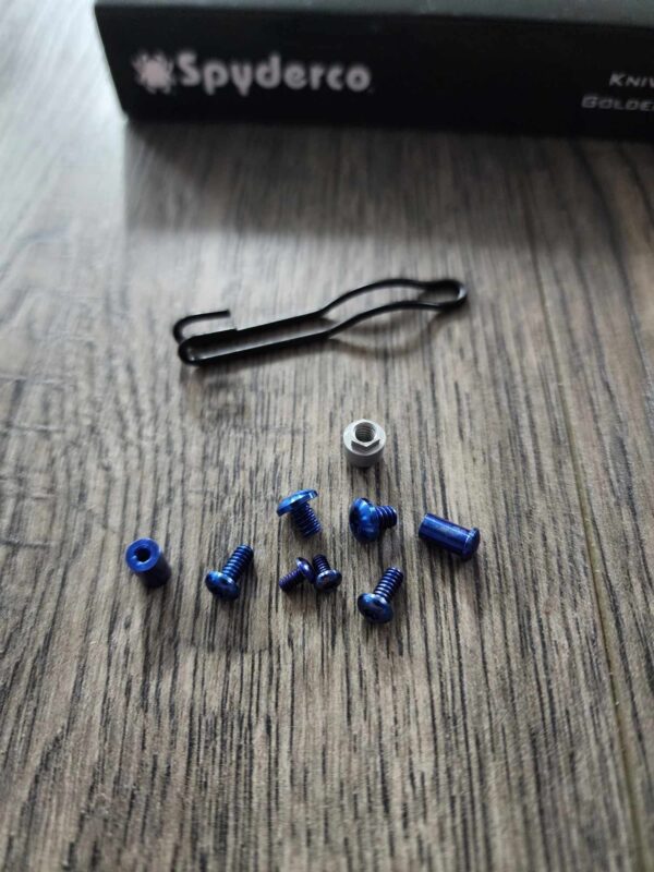 Titanium Replacement Hardware Screw Set for Spyderco Para 3 Lightweight Anodized Blue