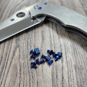 YoJUMBO Titanium Replacement Screw Set for Spyderco YoJUMBO Knife Anodized Blue