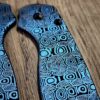 il_fullxfull.5495488742_ii4y.jpg Dama Ladder Pattern - Spyderco PM2 - Deep Engraved Titanium PM2 Scales - Anodized Electric Blue - Knife & Hardware Optional - Flytanium Gear