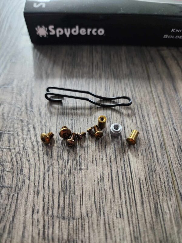 Titanium Replacement Hardware Screw Set for Spyderco Para 3 Lightweight Anodized Bronze