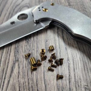 YoJUMBO Titanium Replacement Screw Set for Spyderco YoJUMBO Knife Anodized Bronze