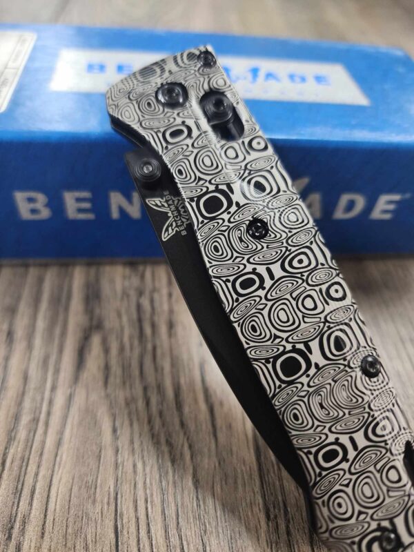 Dama Ladder Pattern - Fiber Laser Engraved - Benchmade Bugout Crossfade 535 - Black DLC Titanium Knife Scales - Flytanium Gear - Scales Only