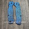 Dama Ladder Pattern - Spyderco PM2 - Deep Engraved Titanium PM2 Scales - Anodized Electric Blue - Knife & Hardware Optional - Flytanium Gear