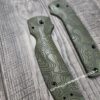 Spyderco Shaman - Lotus Scales - G-10 OD Green - Flytanium Gear *Optional Knife Install & Topographic Laser Engraving*