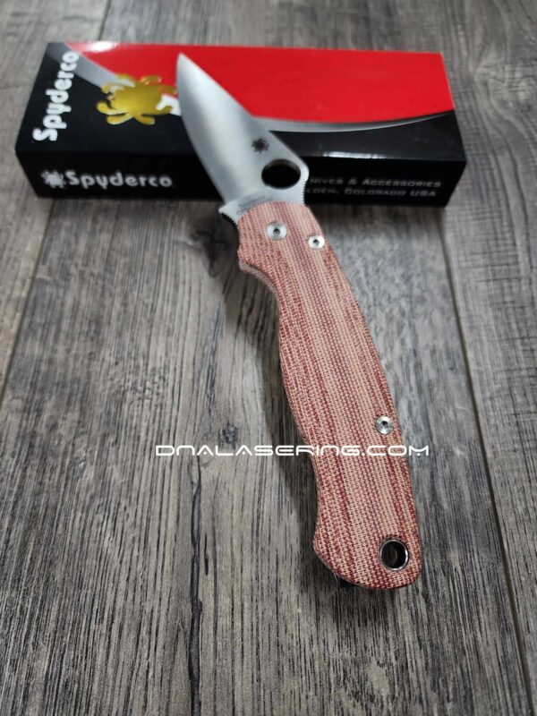 Red Canvas Micarta Limited Edition Lotus Scales for Spyderco Paramilitary 2 - MADE IN USA - Flytanium Gear - Edc Gear