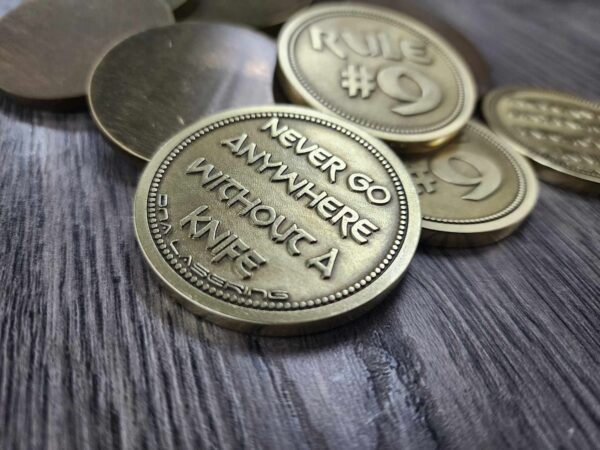 NEW Rule #9 - Deep Laser Engraved Brass Coin - Polished