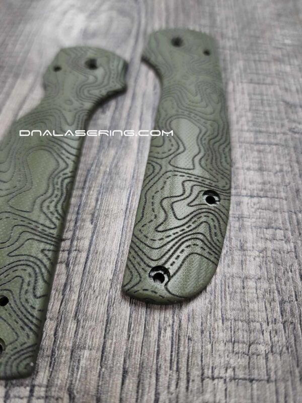 Spyderco Shaman - Lotus Scales - G-10 OD Green - Flytanium Gear *Optional Knife Install & Topographic Laser Engraving*