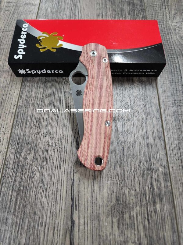 Red Canvas Micarta Limited Edition Lotus Scales for Spyderco Paramilitary 2 - MADE IN USA - Flytanium Gear - Edc Gear