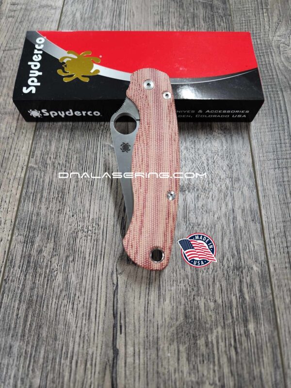 Red Canvas Micarta Limited Edition Lotus Scales for Spyderco Paramilitary 2 - MADE IN USA - Flytanium Gear - Edc Gear