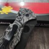 il_fullxfull.5659343229_1esm.jpg Davy Jones Skull - Kraken Skull - Spyderco Yojimbo 2 - Deep Laser Engraved - Titanium Scales - EDC Gear - *Fully Installed Knife Option*