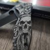 Davy Jones Skull - Kraken Skull - Spyderco Yojimbo 2 - Deep Laser Engraved - Titanium Scales - EDC Gear - *Fully Installed Knife Option*