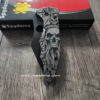 Davy Jones Skull - Kraken Skull - Spyderco Yojimbo 2 - Deep Laser Engraved - Titanium Scales - EDC Gear - *Fully Installed Knife Option*