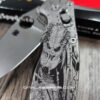 Predator - Spyderco Manix 2 - Deep Laser Engraved - Titanium Knife Scales - Flytanium Gear *Knife Install Optional*