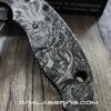 Kraken VS Pirate Ship - Spyderco Manix 2 - Deep Laser Engraved - Titanium Knife Scales - Flytanium Gear *Knife Install Optional*