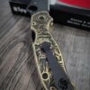 Davy Jones - Spyderco PM3 Brass - NEW Relief Engraving Style - Engraved & Aged - Brass Scales -  Flytanium Gear - Knife Install Optional