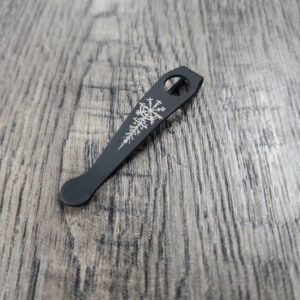 Spyderco WIRE Clip - Viking Rune - Laser Engraved Titanium -Deep Carry Pocket Knife Clip - Blacksmith, Satin or Stonewash Finish Made In USA