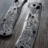Japanese Warrior - Samurai - Skulls - Benchmade Bugout - Deep Laser Engraved Titanium Scales - EDC Gear *Scales/handles Only*