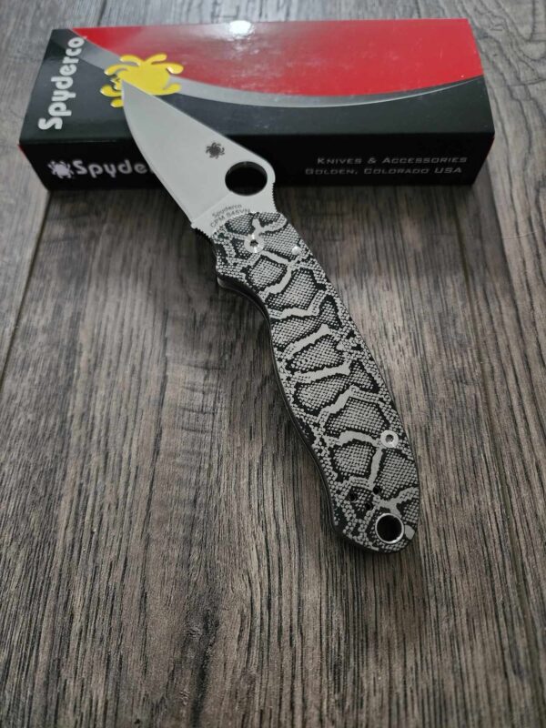 Snakeskin - Spyderco PM3 TI - Laser Engraved Titanium Knife Scales - Paramilitary 3 - EDC Gear - Knife & Hardware Optional