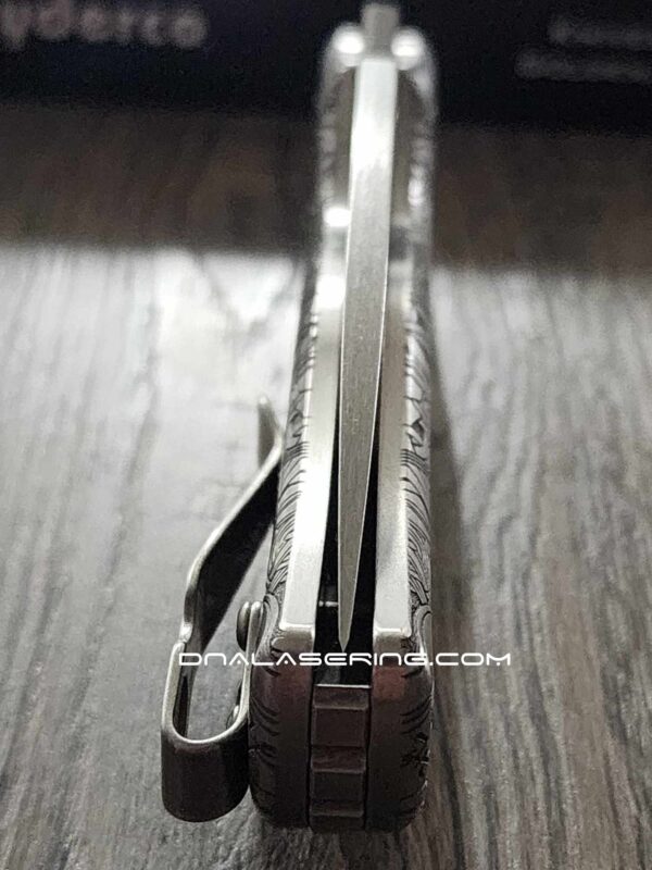 Spyderco Shaman - Viking Runes - Relief Laser Engraved - Titanium scales - Complete Knife - LynchNW Clip - Phosphor Washers - TI Backspacer