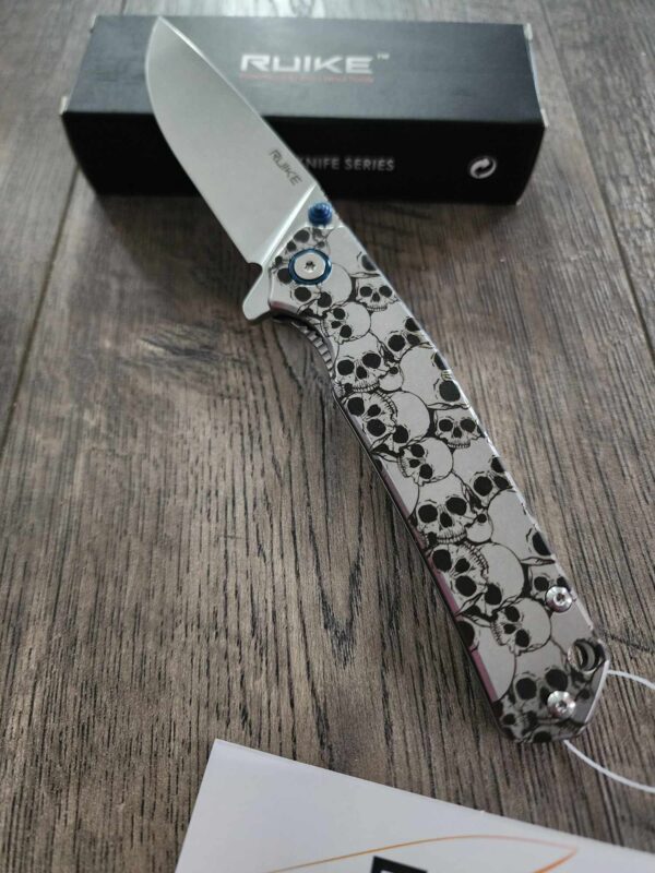 Skulls - Ruike P801 - Fiber Laser Deep Engraved - EDC Gear - Complete Knife