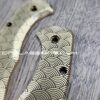 Seigaiha Japanese Waves - Spyderco Delica - Deep Laser Engraved Brass Scales - Flytanium Gear - Optional Knife Install