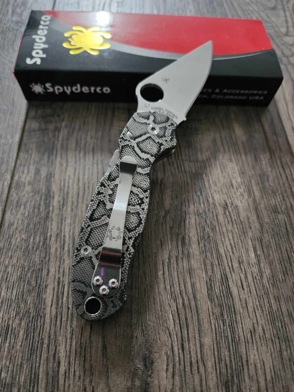 Snakeskin - Spyderco PM3 TI - Laser Engraved Titanium Knife Scales - Paramilitary 3 - EDC Gear - Knife & Hardware Optional