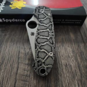 Snakeskin - Spyderco PM3 TI - Laser Engraved Titanium Knife Scales - Paramilitary 3 - EDC Gear - Knife & Hardware Optional