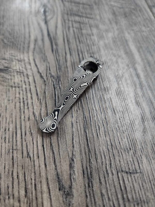 LynchNW Spyderco Damascus pattern - With Screws - Titanium - Blacksmith Finish - Deep Carry Pocket Clip - PM2 - Yojimbo 2 - MADE In USA