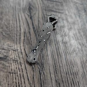 LynchNW Benchmade Damascus pattern - With Screws - Titanium - Blacksmith Finish - Deep Carry Pocket Clip MADE In USA