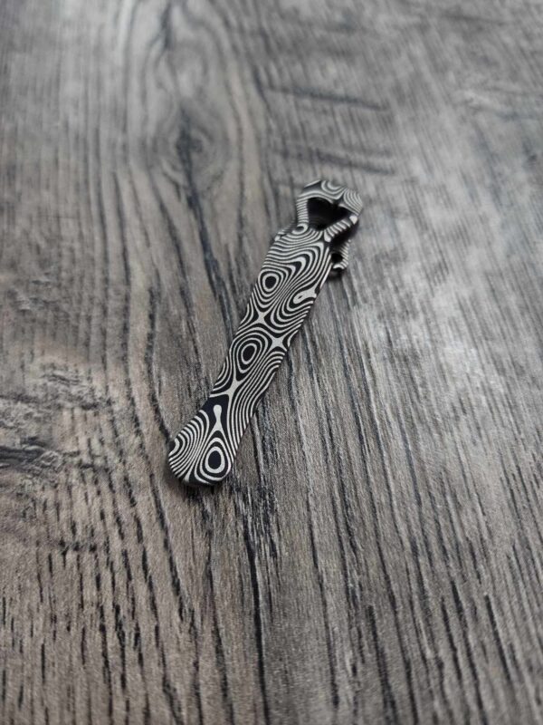 LynchNW Benchmade Damascus pattern - With Screws - Titanium - Blacksmith Finish - Deep Carry Pocket Clip MADE In USA