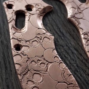 Manix 2 Deep Engraved Copper Scales - EDC - Relief Engraved Skull Pattern - Copper Scales