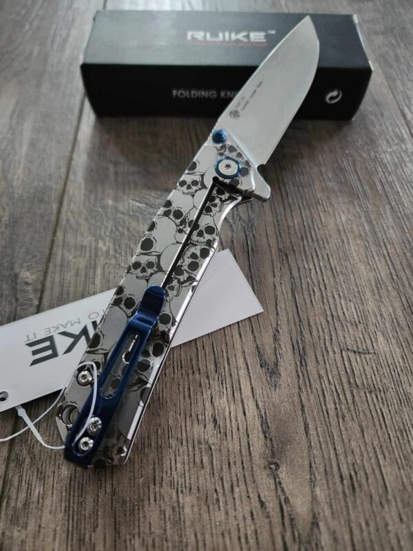 Skulls - Ruike P801 - Fiber Laser Deep Engraved - EDC Gear - Complete Knife
