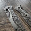 Crossfade Engraved Scroll design Titanium Scales for Benchmade Bugout - Flytanium