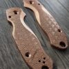 PM3 Lotus with Seigaiha Waves Engraved - Copper Scales for Spyderco Paramilitary 3 - Stonewashed - Flytanium Gear - Knife Install Optional