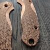 PM3 Lotus with Seigaiha Waves Engraved - Copper Scales for Spyderco Paramilitary 3 - Stonewashed - Flytanium Gear - Knife Install Optional