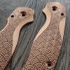 PM3 Lotus with Seigaiha Waves Engraved - Copper Scales for Spyderco Paramilitary 3 - Stonewashed - Flytanium Gear - Knife Install Optional