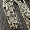 Leaf Scroll – Benchmade 945 MINI Osborne – Relief Engraved Brass Scales AND backspacer – EDC Gear *Scales and backspacer Only*
