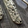 Leaf Scroll – Benchmade 945 MINI Osborne – Relief Engraved Brass Scales AND backspacer – EDC Gear *Scales and backspacer Only*