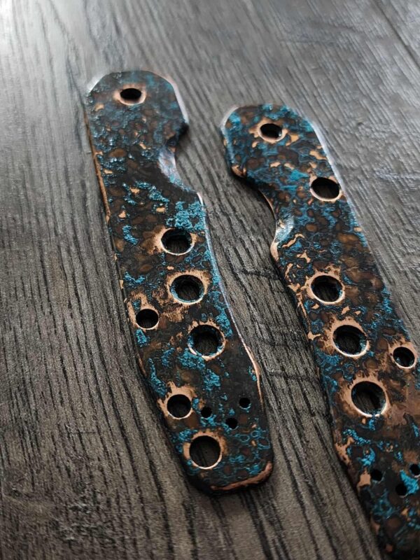 Shipwrecked Patina Spyderco Smock Copper Scales - KNIFE NOT INCLUDED - Scales / handles only