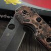 3D Skulls - Spyderco Smock - NEW Relief Engraving Style w/ Aging - Fiber Laser Engraved copper Scales - EDC Gear *Knife Install Optional*