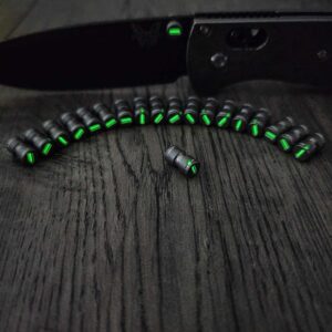 Benchmade - GREEN Glow - Titanium Thumb Stud - Satin Finish with GREEN Glow - Flytanium Gear